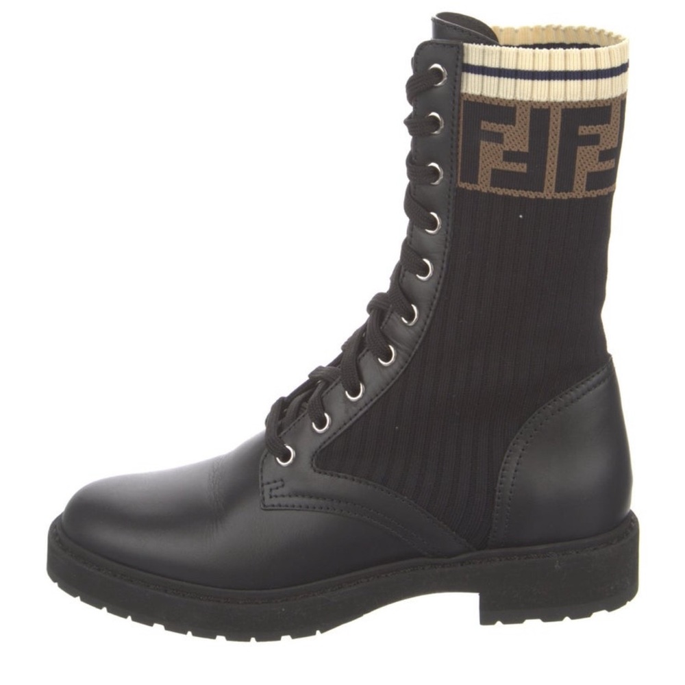 Fendi Black Combat Rockoko Boots